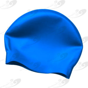 blue-aqua-sports Wrinkle Free Blue Silikon Badekappe